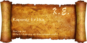 Kaposy Erika névjegykártya